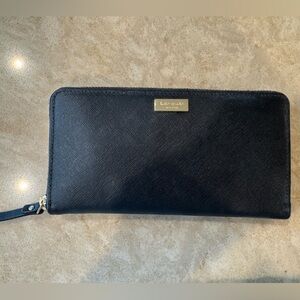 Kate Spade Midnight Black Zip Wallet